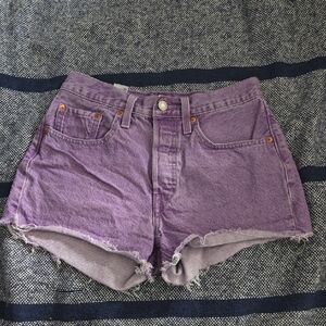 Levi's Faded Purple Cutoff Denim Shorts